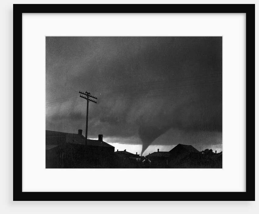 Tornado Moving Past Houses by Anonymous