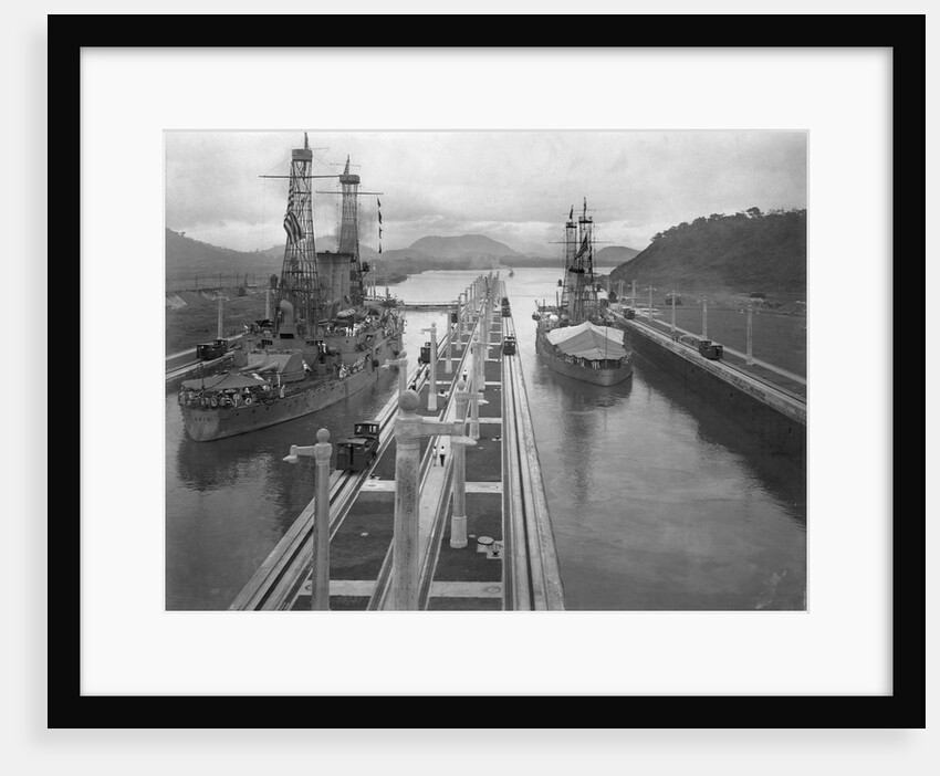 U. S. S. Missouri and U. S. S. Ohio at the Panama Canal by Anonymous