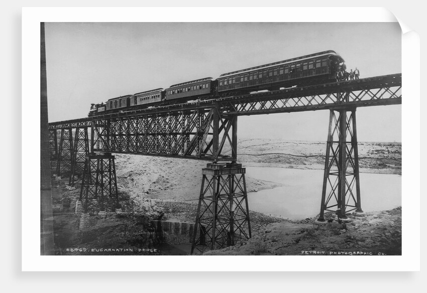 Passenger Train on Posada-Encarnation Trestle Bridge, Mexico by Anonymous