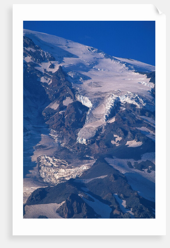 Snow Covered peak of Mount Rainier in the Cascade Mountain Range by Anonymous