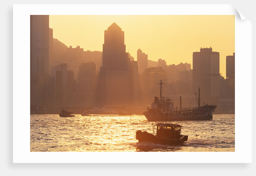 Boats in Hong Kong Harbor by Anonymous