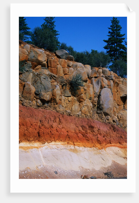 Roadcut Exposing Geologic Strata by Anonymous