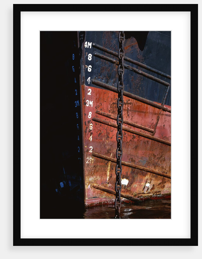Tugboat Bow and Lowered Anchor Chain by Anonymous