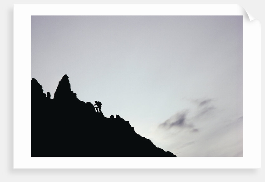 Female Hiker Climbing Twin Peaks by Anonymous