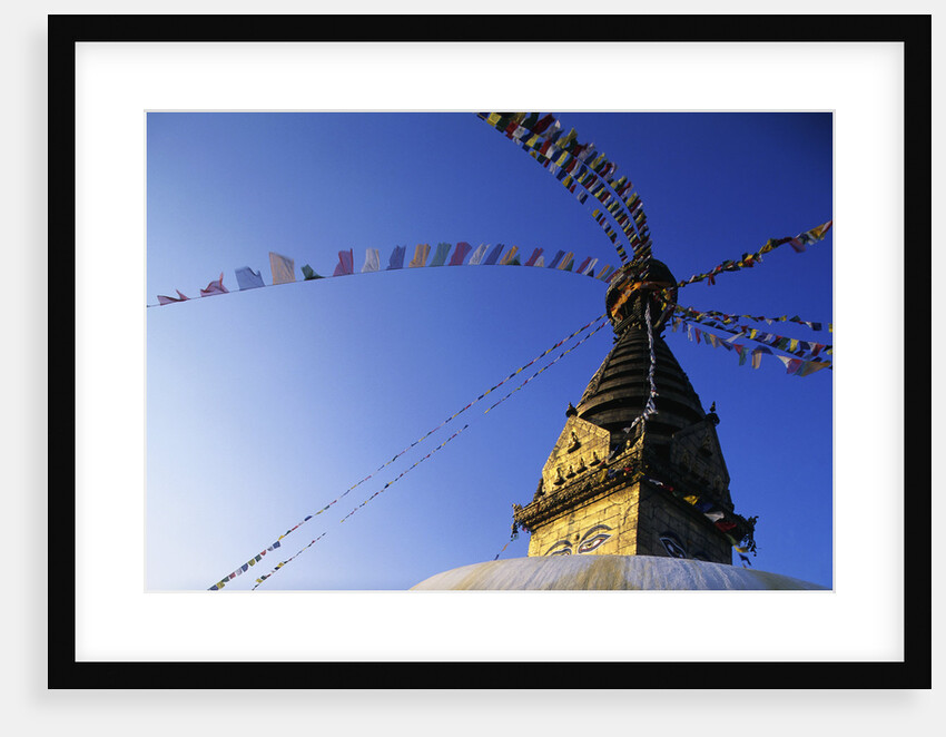 Prayer Flags Hanging from Swayambhunath Stupa by Anonymous