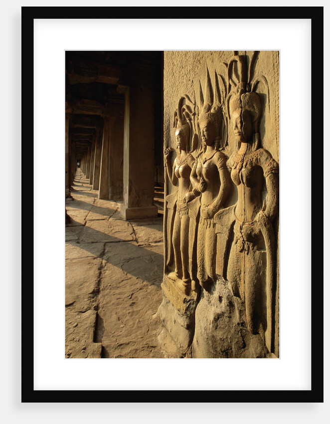 Bas Relief Sculptures at Angkor Wat by Anonymous