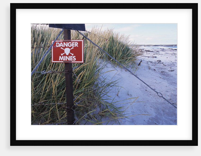 Mine Field Warning Sign by Anonymous