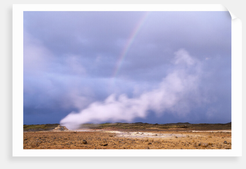 Rainbow over Geothermal Vent in Iceland by Anonymous