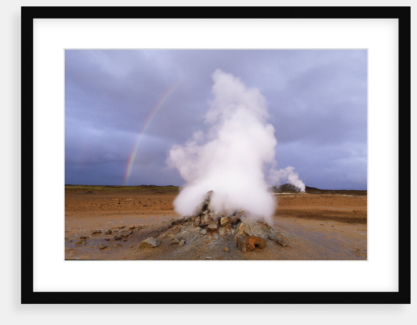 Rainbow over Geothermal Vent in Iceland by Anonymous