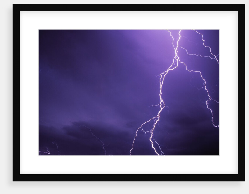 Lightning Bolts Above Colorado at Night by Anonymous