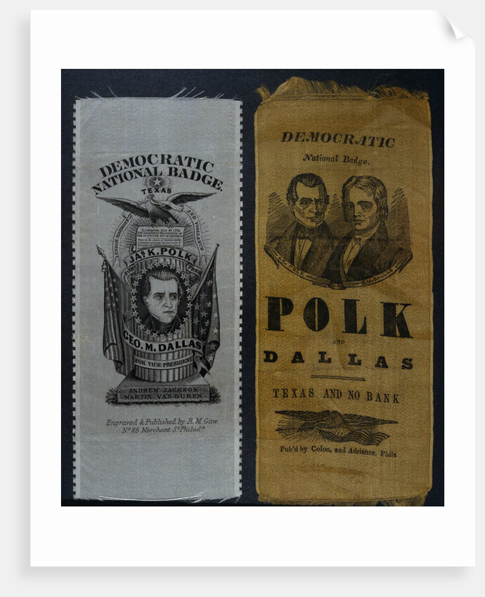 Polk and Dallas Campaign Ribbons by Anonymous