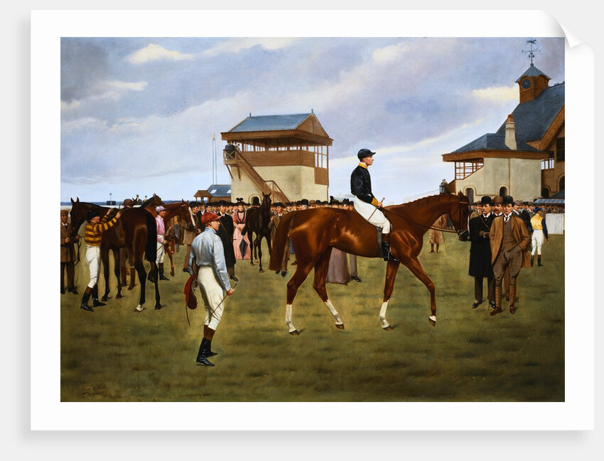 Sir Horace Farquhar's Chestnut Colt 'Nouveau Riche' in the Winner's Enclosure, Newmarket, with Sir Horace, Lord Stanley, the Trainer the Honorable George Lambton, Nearby by Isaac Cullin