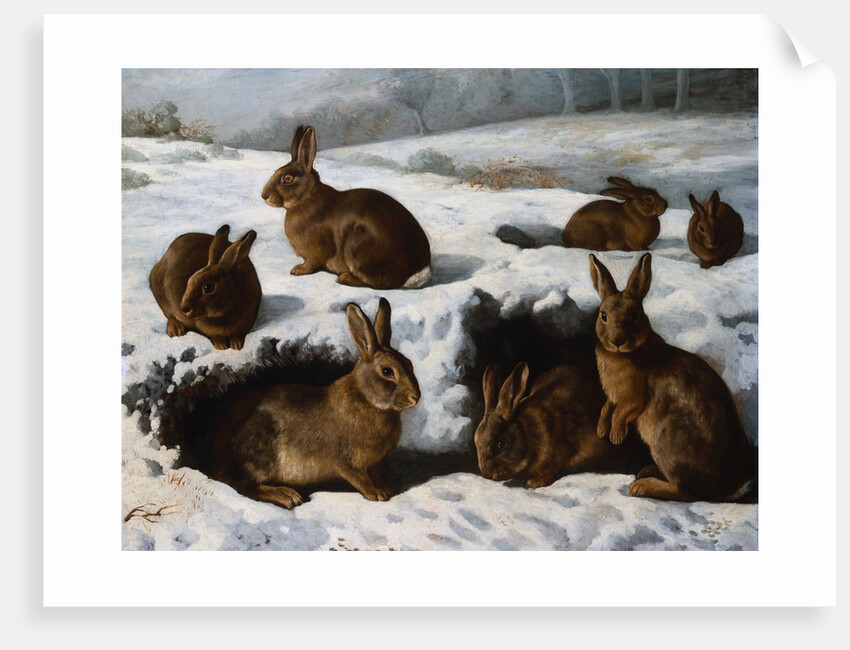 Rabbits in the Snow by William Luker