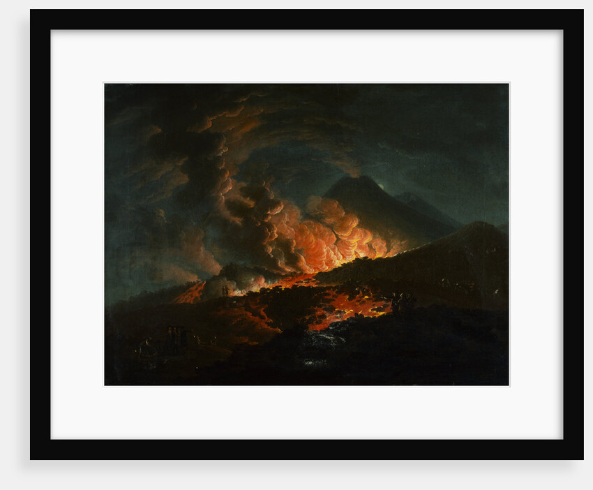Vesuvius Erupting at Night, Observed by Elegant Gentlemen by J. A. Voltaire
