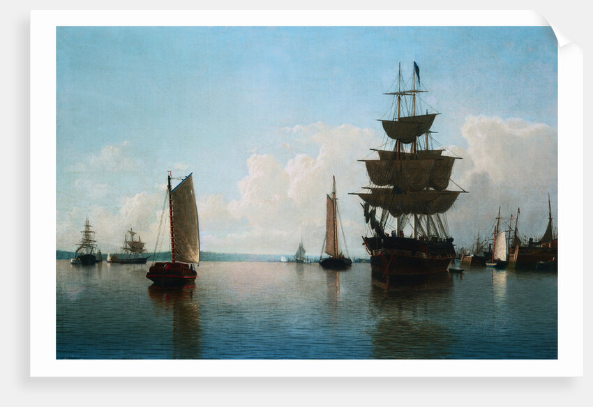 Ships at Harbor attributed to William Bradford by Anonymous