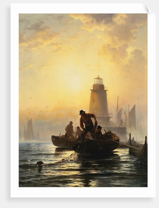 Fish Pond, Orient Bay, L.I. by Edward Moran