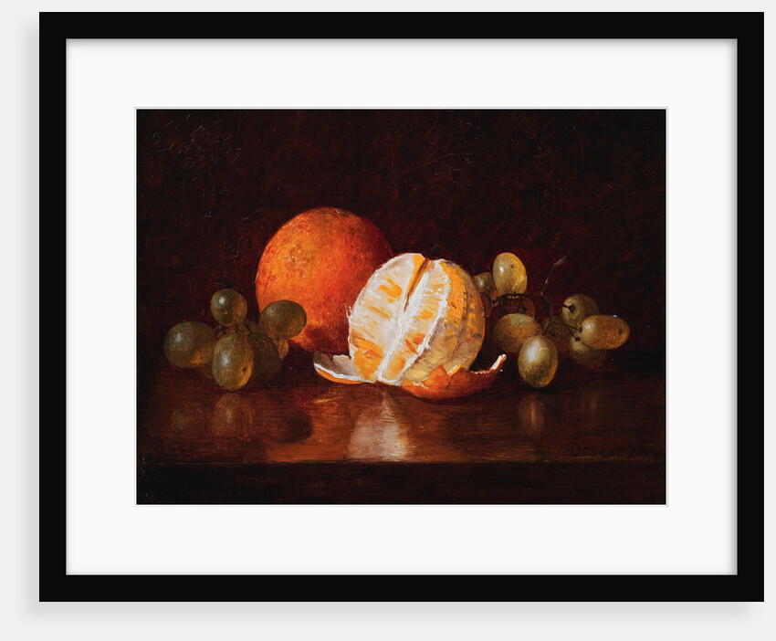 Still Life with Orange and Grapes by Descott Evans