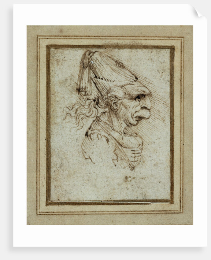 Caricature of a Woman Wearing a Hennin by Leonardo da Vinci
