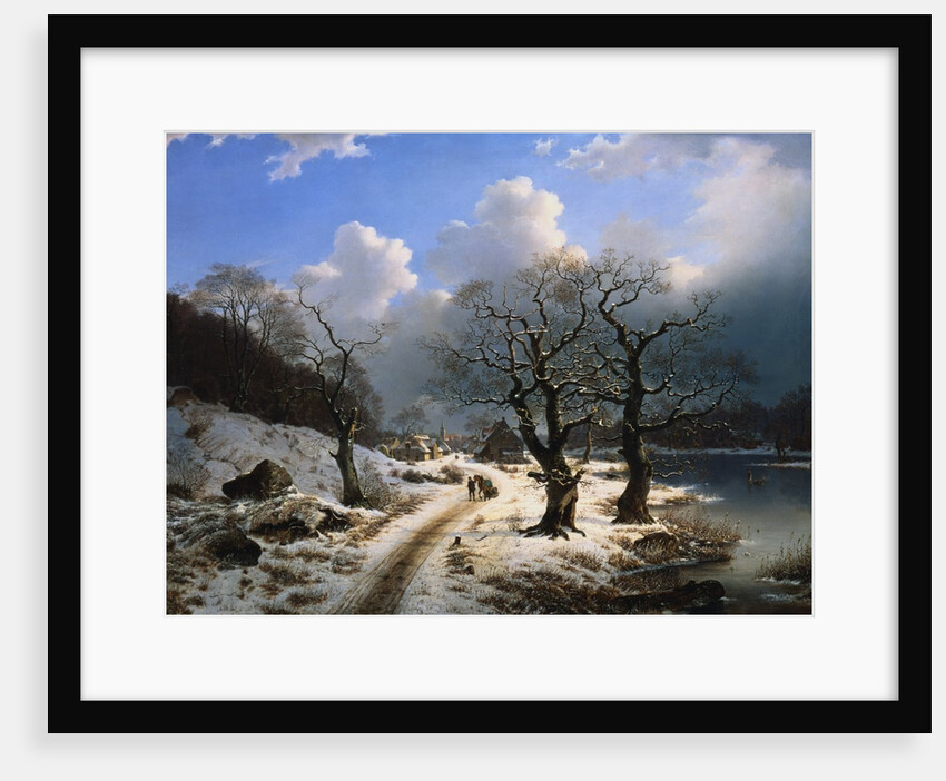 A Frozen Winter Landscape by Johannes Bartholomaus Duntze