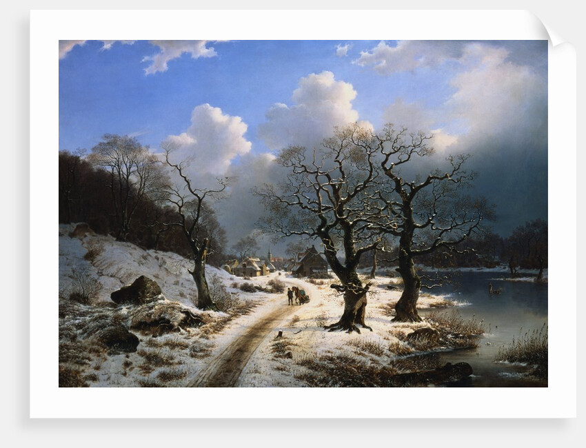 A Frozen Winter Landscape by Johannes Bartholomaus Duntze
