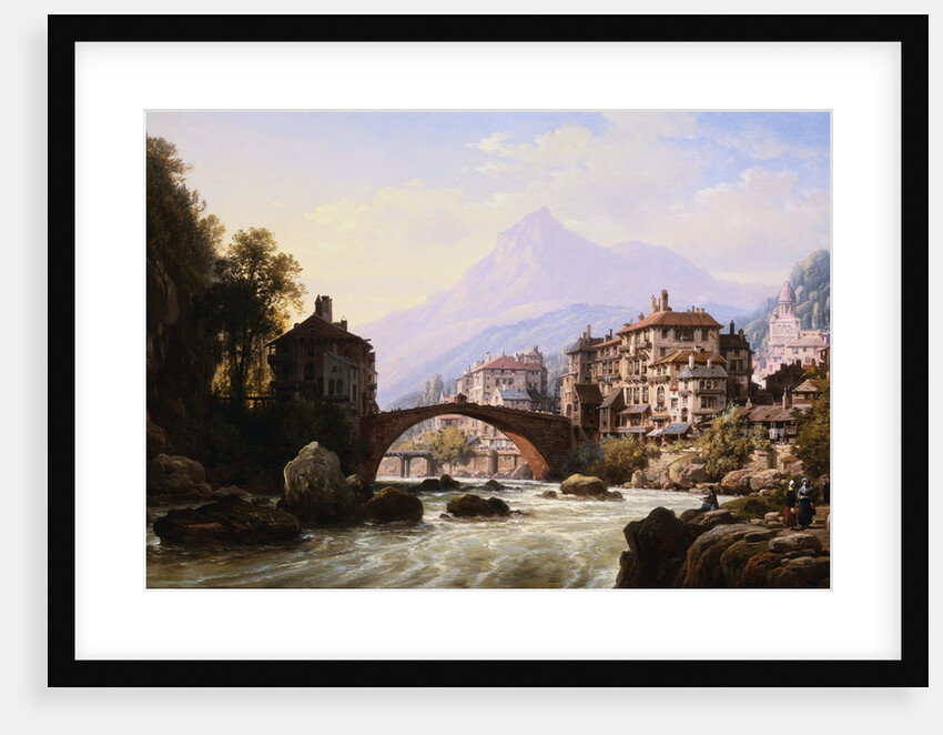 The Old Roman Bridge of St. Martin, Italy by Charles Eupharasie Kuwasseg