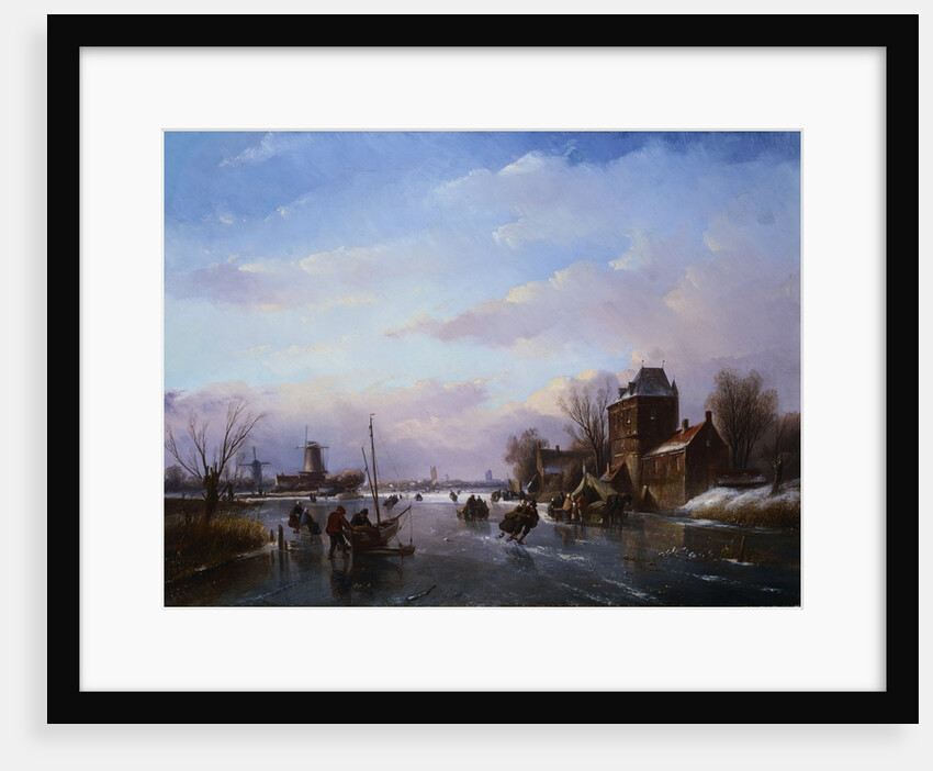 Skaters in a Frozen Landscape by Jan Jacob Spohler
