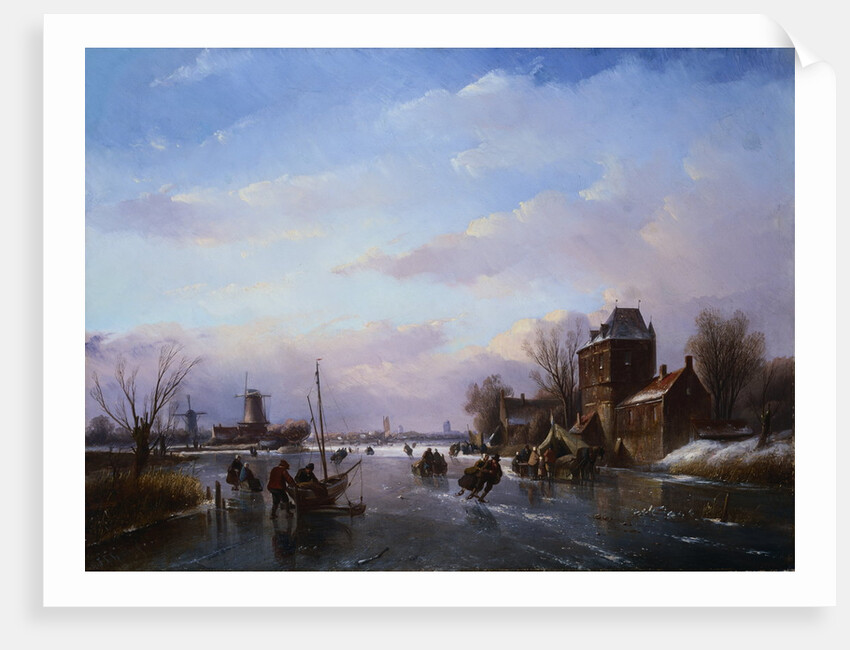 Skaters in a Frozen Landscape by Jan Jacob Spohler