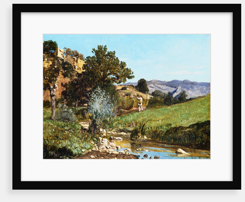 A Hunter in a Landscape by Paul Camille Guigou