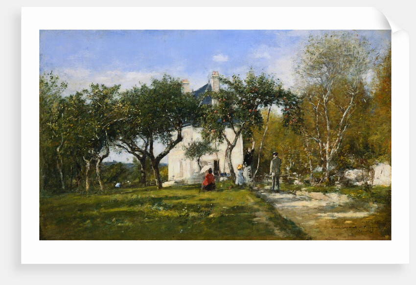 The Garden and House of Monsieur Jacquette in Fervaqes by Eugene Boudin