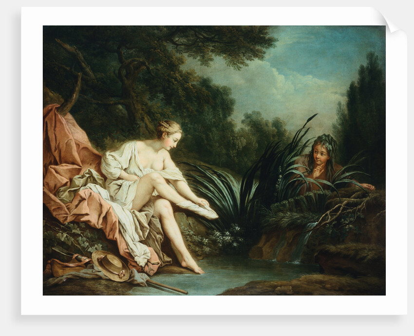 The Surprised Bather attributed to Jean-Baptiste Huet by Anonymous