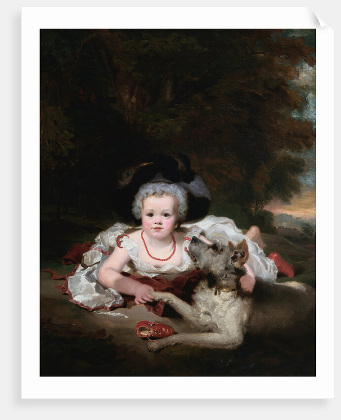 Portrait of a Young Lady with her Dog in a Landscape by William Nicholson