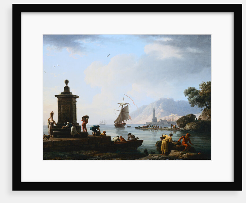 A View of the Harbor at Genoa Claude-Joseph Vernet by Anonymous