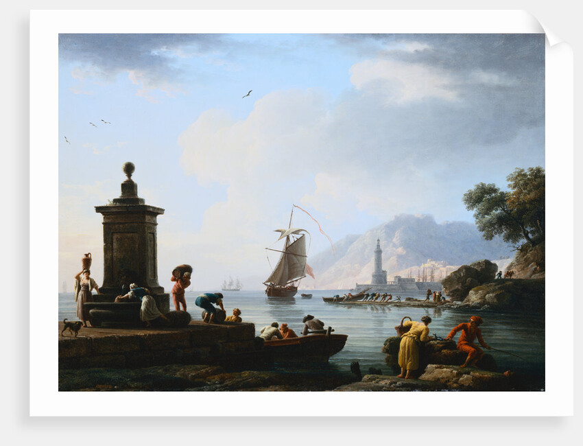 A View of the Harbor at Genoa Claude-Joseph Vernet by Anonymous