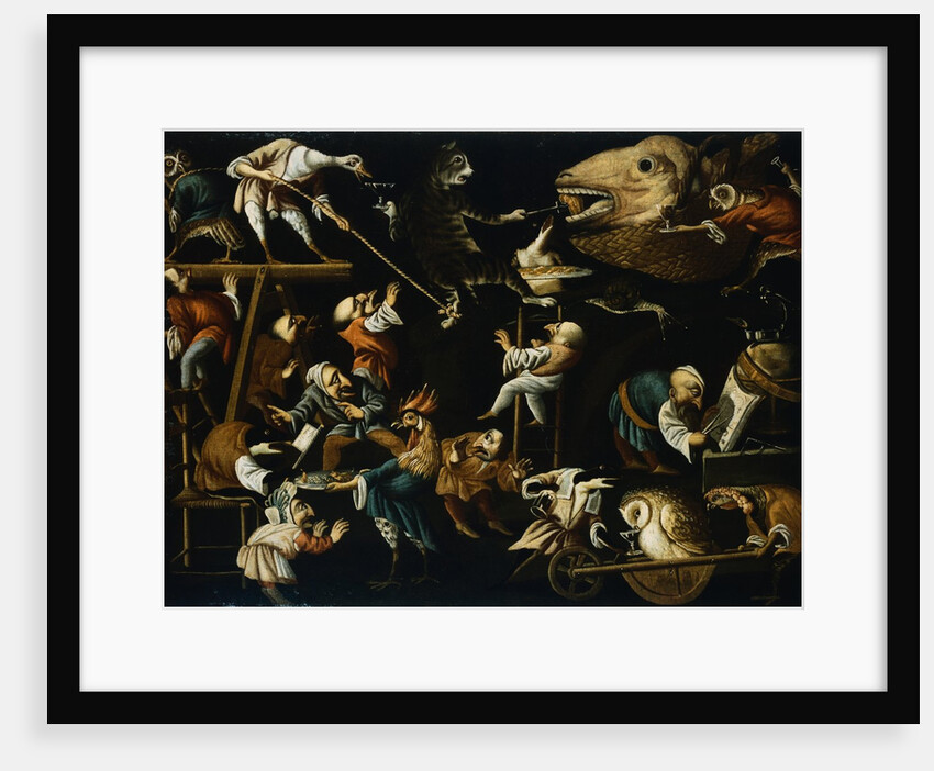 Imaginary Animals and Dwarfs Fighting, Drinking and Carousing Attributed to Faustino Bocchi by Anonymous
