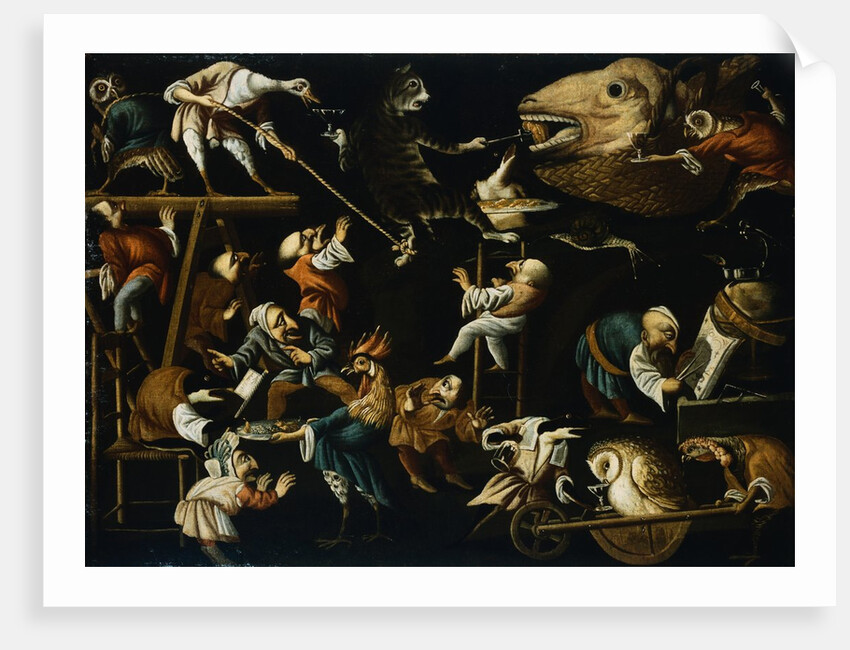 Imaginary Animals and Dwarfs Fighting, Drinking and Carousing Attributed to Faustino Bocchi by Anonymous