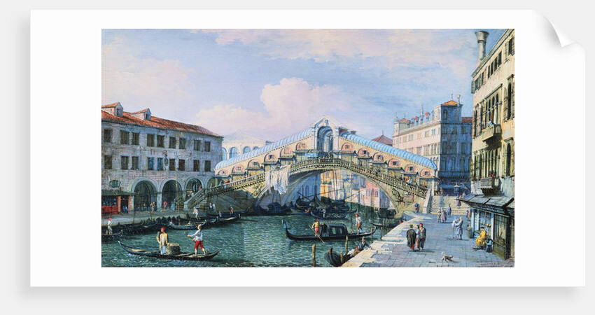 The Rialto Bridge on the Grand Canal, Venice, Looking South by Adolf Sukkert