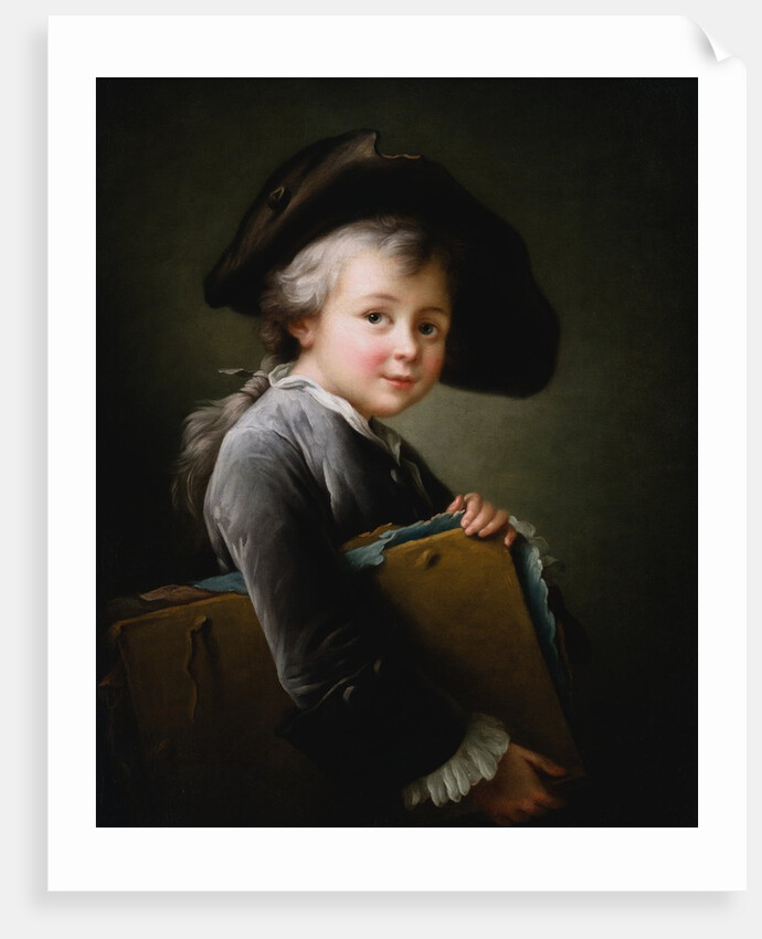 A Young Boy Holding a Portfolio by Francois-Hubert Drouais