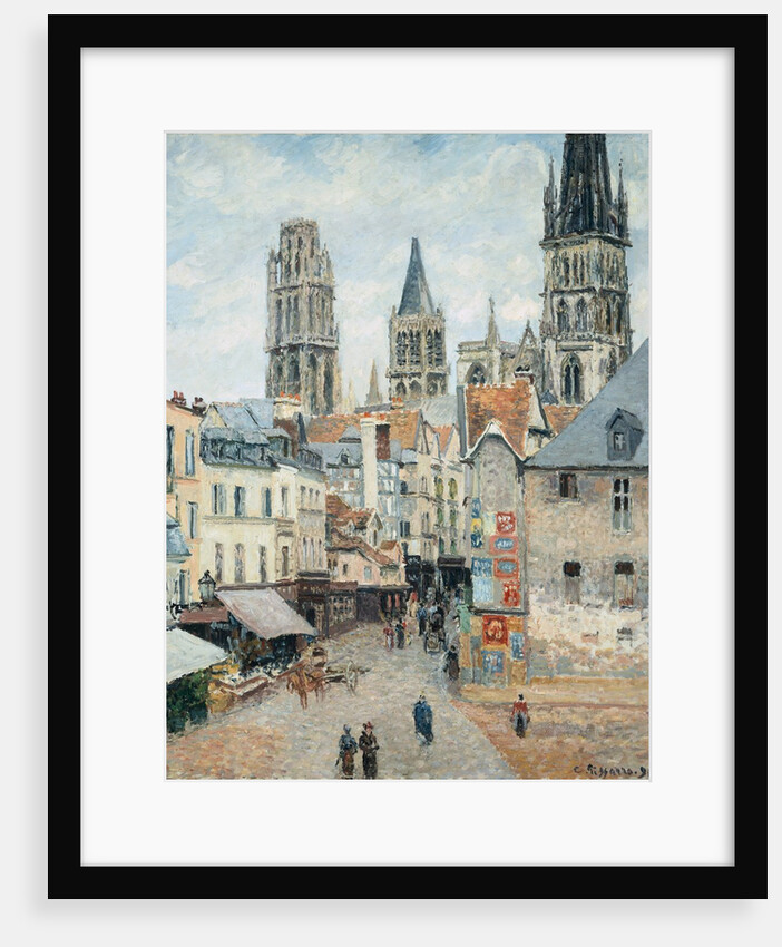 Grocer Street in Rouen, Early Morning by Camille Pissarro