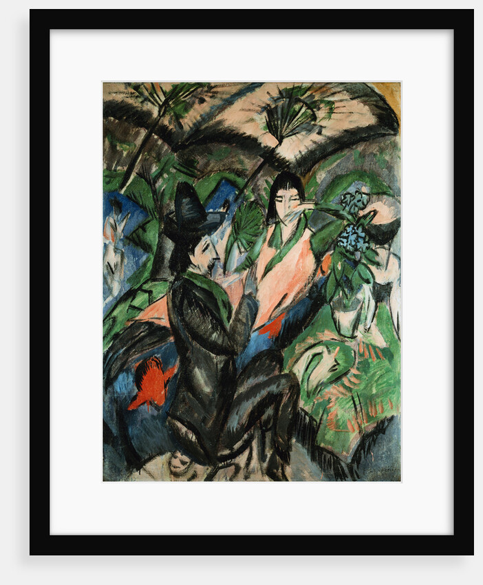 Couple Under Japanese Screen by Ernst Ludwig Kirchner