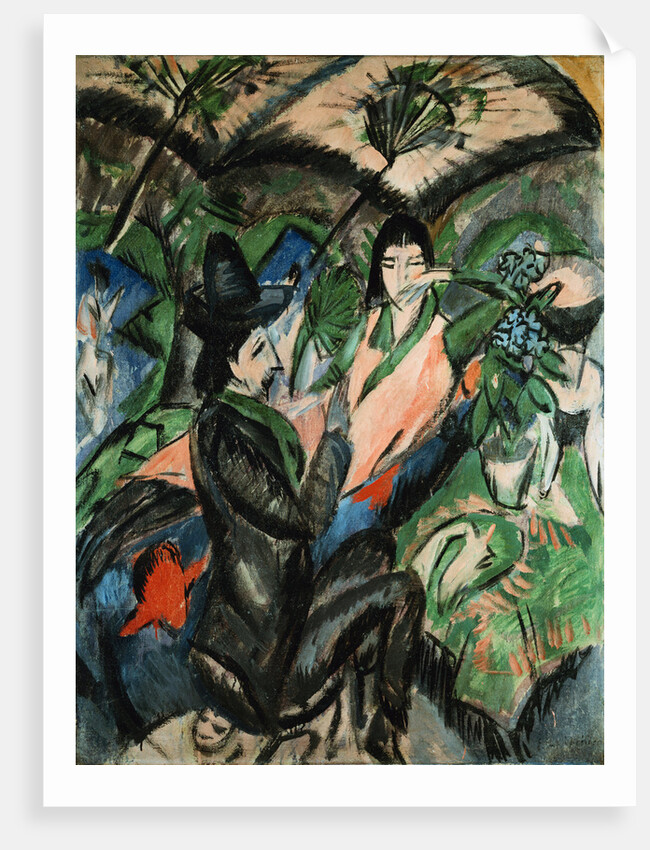 Couple Under Japanese Screen by Ernst Ludwig Kirchner