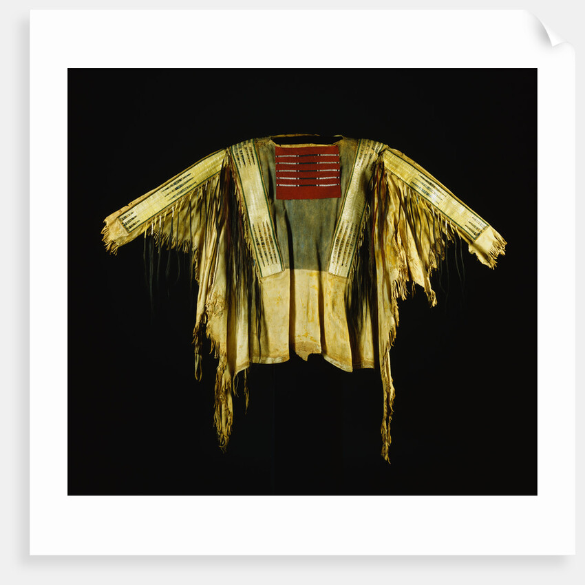 Sioux Warrior's Shirt Adorned with Quillwork, Pigment and Hair by Anonymous