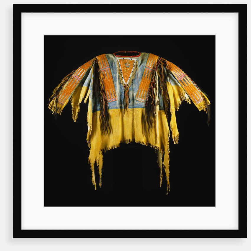Southern Cheyenne Warrior's Shirt Adorned with Quillwork, Paint and Hair by Anonymous