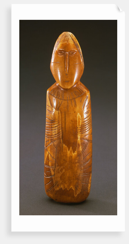 Front View of An Important Okvik Eskimo Walrus Ivory Figure, Punuk Island, Circa 100 B.C.-100 A.D by Corbis