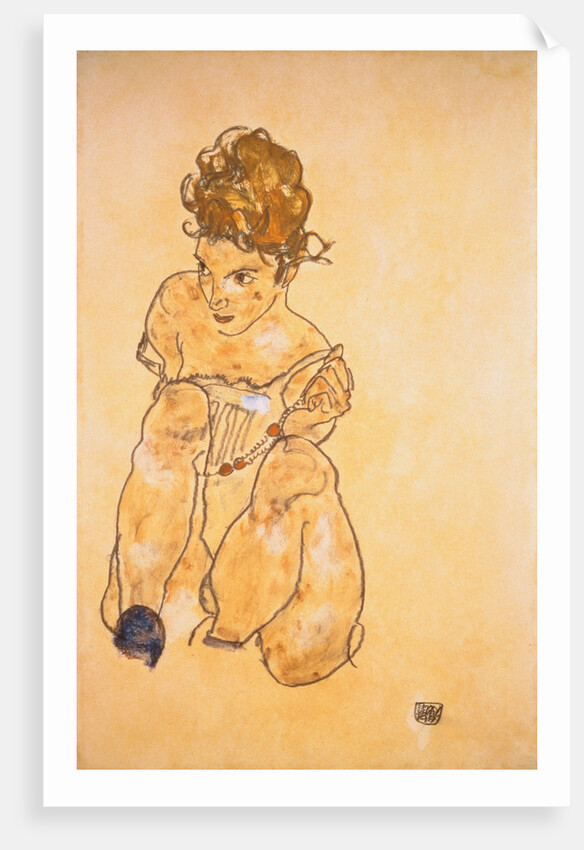 Seated Girl in Slip by Egone Schiele