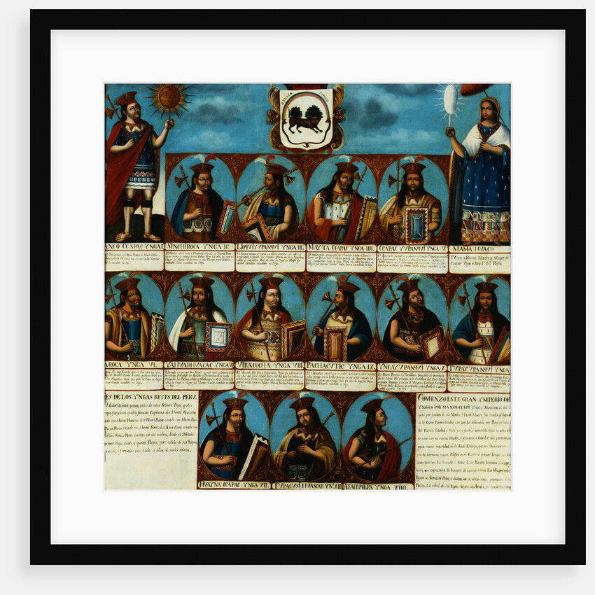Peruvian School Painting Depicting the Inca Dynasty by Anonymous