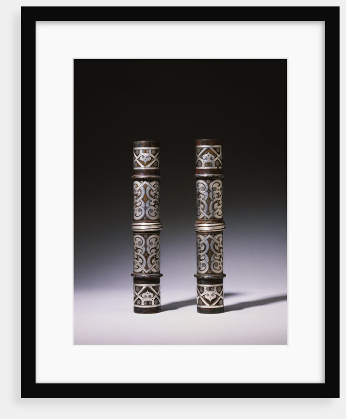 A Pair of Silver-Inlaid Bronze Cylindrical Fittings from the Warring States Period by Anonymous