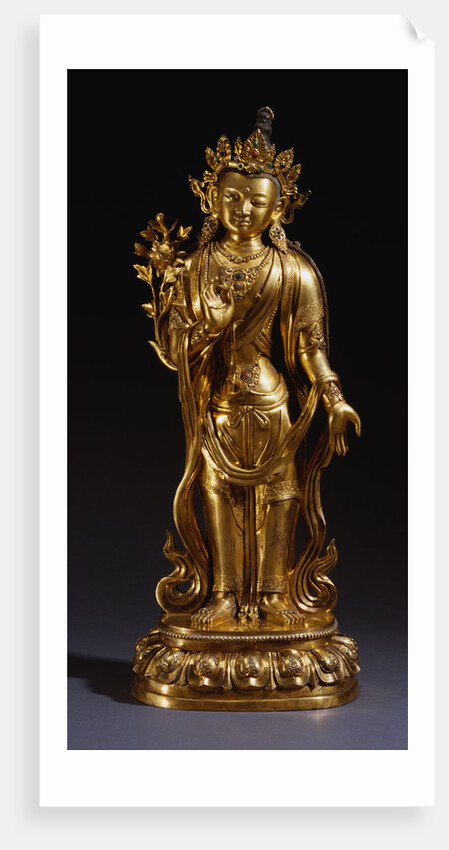 A Rare Inscribed Gilt-Bronze Figure of a Bodhisattva. 17th Century or Earlier by Anonymous