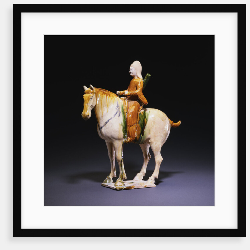 Good Sancai Glazed Pottery Figure of an Equestrian Archer. Tang Dynasty by Anonymous