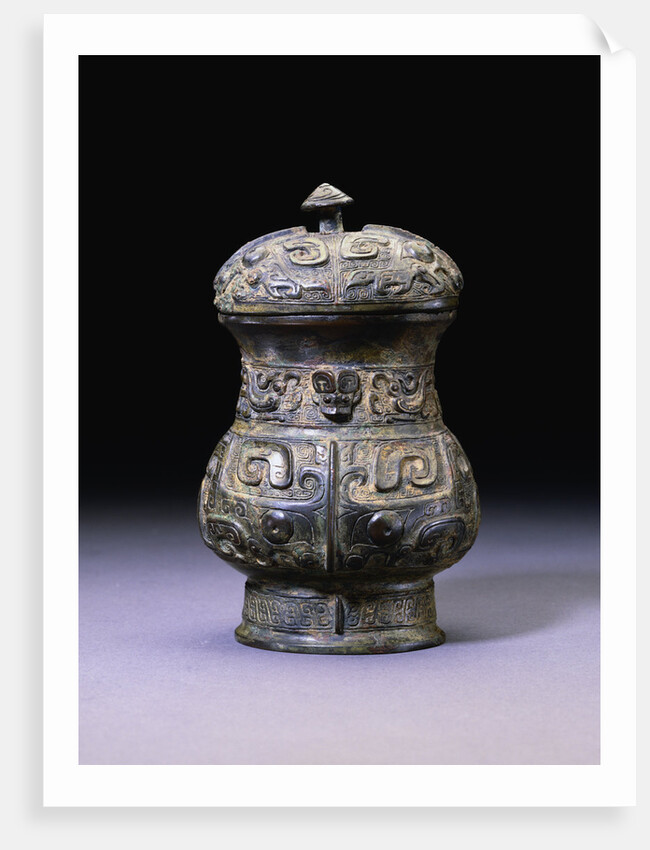 A Small Bronze Pear-Shaped Wine Vessel and Cover, Zhi. Early Western Zhou Dynasty by Anonymous