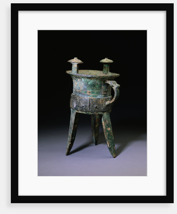 A Large Bronze Tripod Wine Vessel, Jia. Late Shang Dynasty by Anonymous